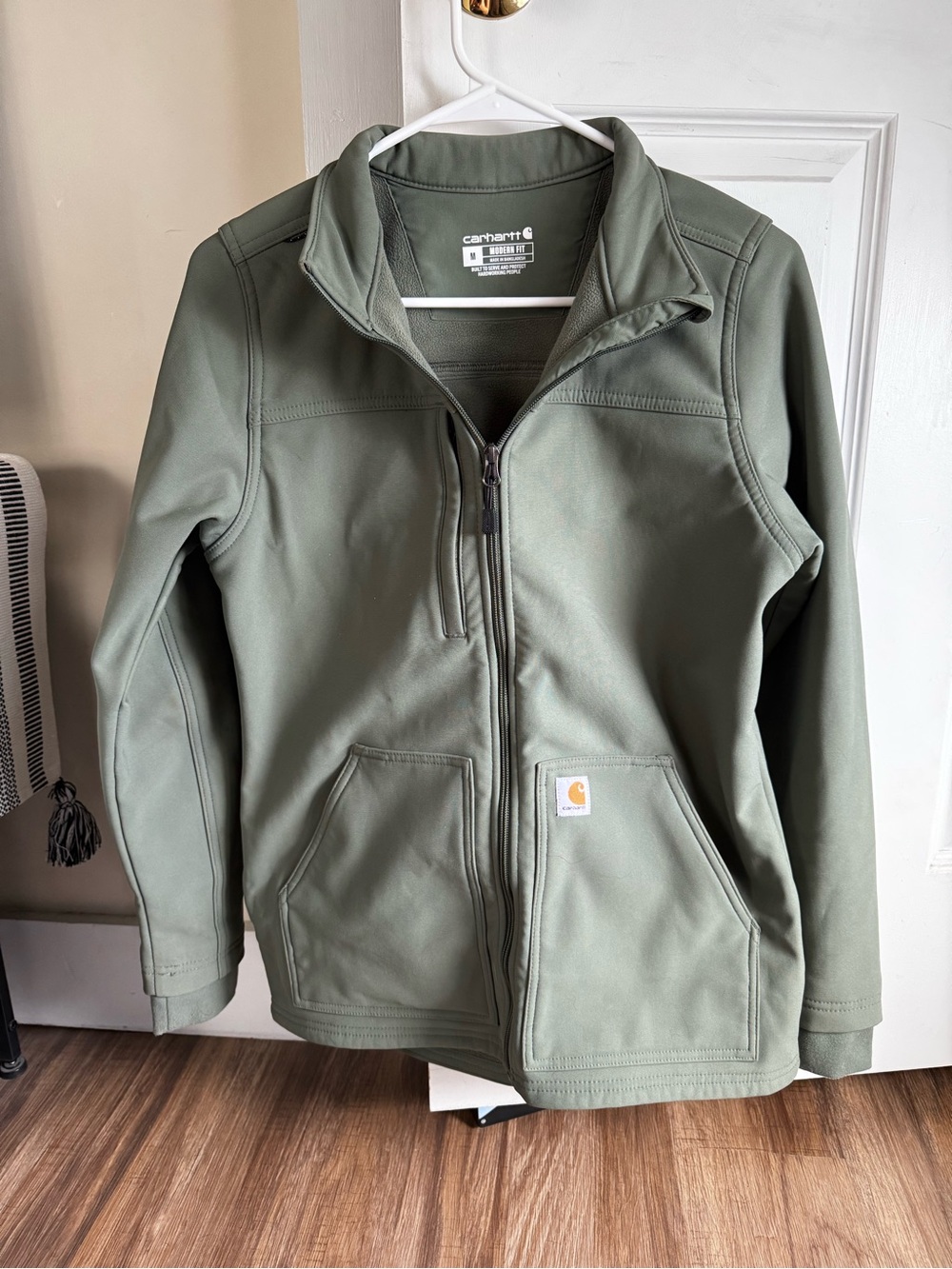 Carhartt Olive Green Full-Zip Softshell Jacket